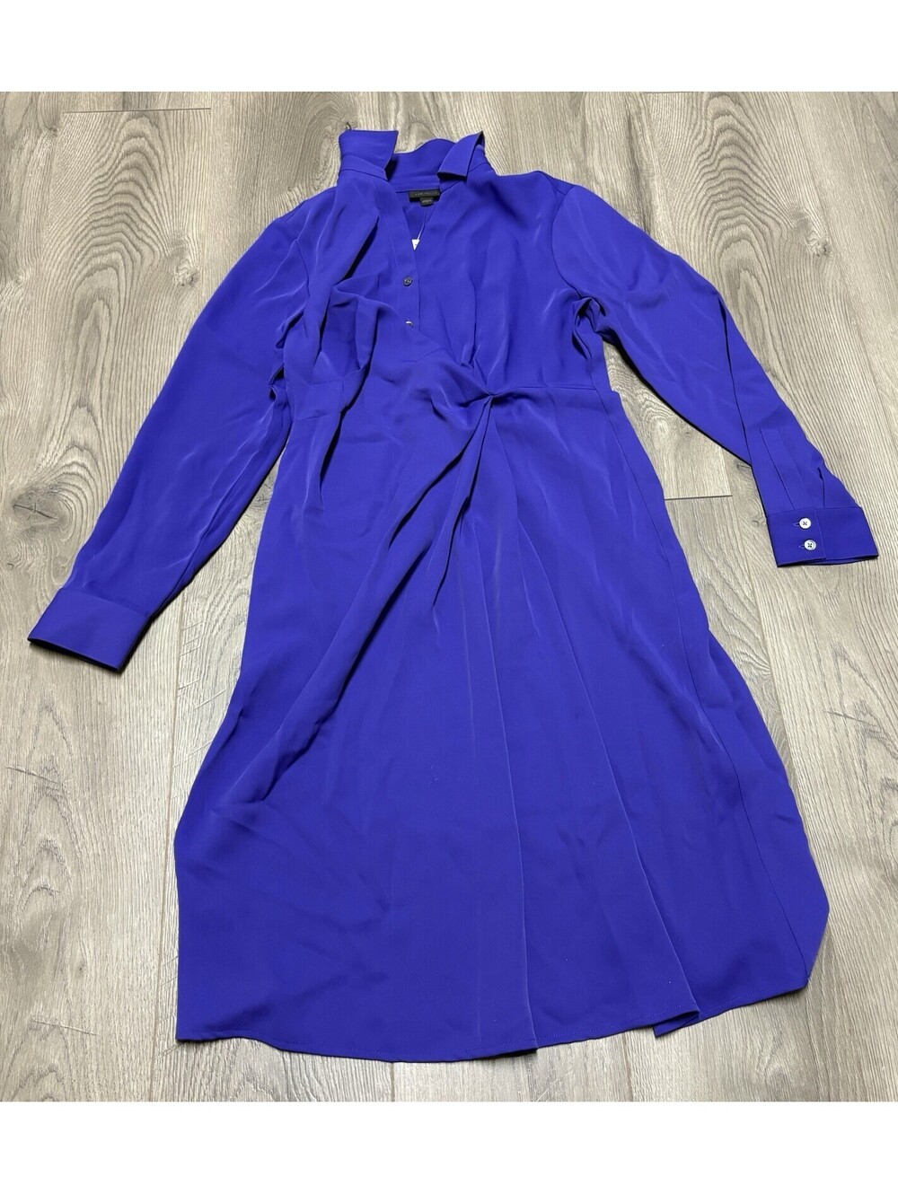J. Jill Wearever Women’s Purple Twist-Front Shirtdress Small Long Sleeve NWT